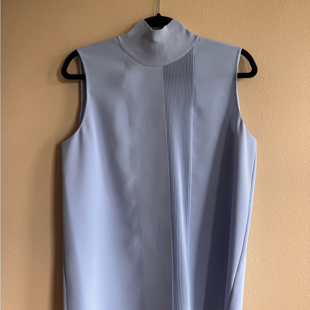 Vince Laser Cut Sleeveless Turtleneck Top